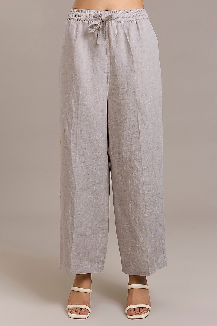 Natural Pure Linen Twill Pants by Linen Bloom at Pernia's Pop Up Shop