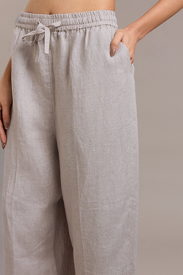 Natural Pure Linen Twill Pants by Linen Bloom at Pernia's Pop Up Shop