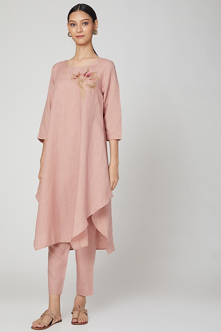 Blush Pink Pencil Pants by Linen Bloom at Pernia's Pop Up Shop