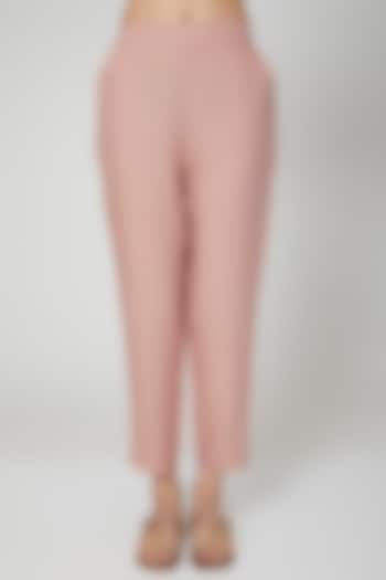 Blush Pink Pencil Pants Design by Linen Bloom at Pernia's Pop Up
