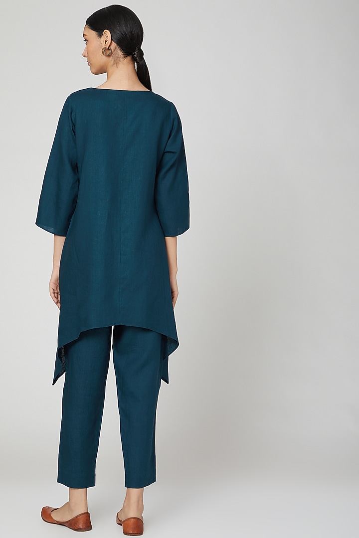 Emerald Green Pencil Pants by Linen Bloom at Pernia's Pop Up Shop
