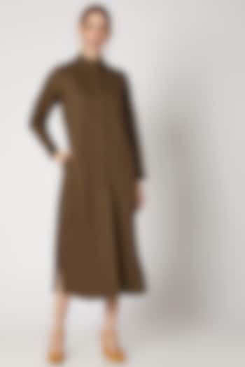 Tobacco Brown Long Jacket by Linen Bloom