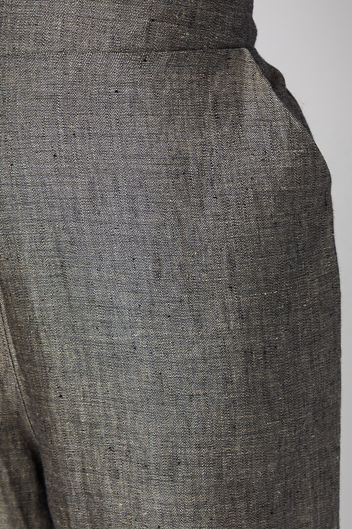 Grey Linen Pencil Pants by Linen Bloom at Pernia's Pop Up Shop