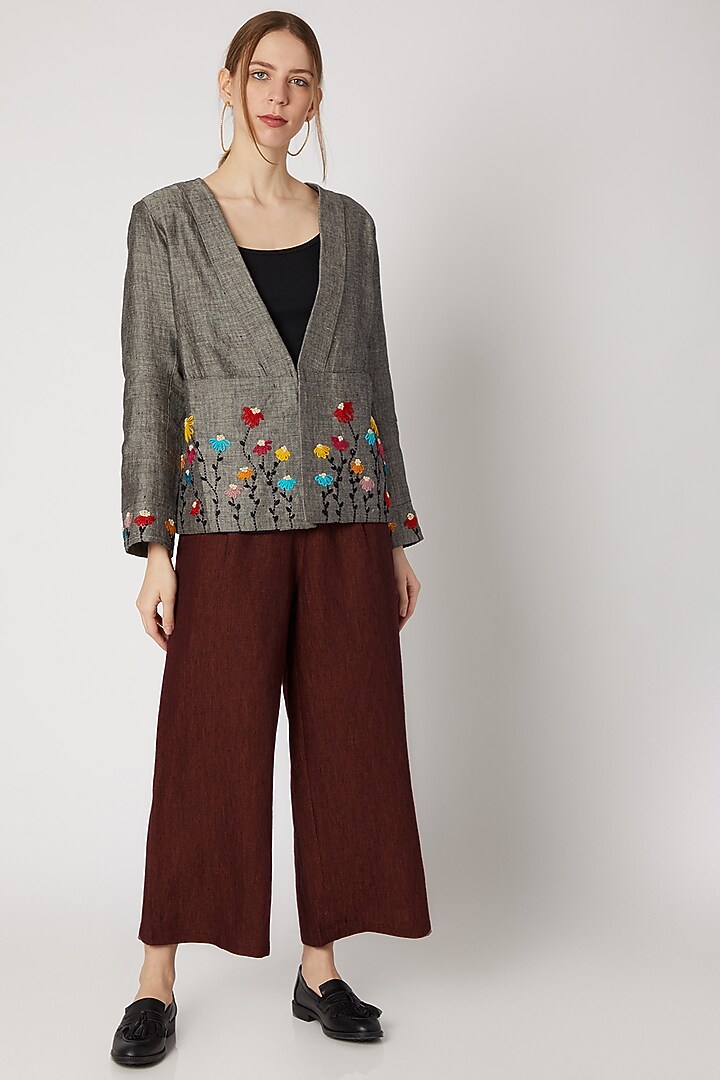 LINEN BLOOM PRINT PANTS