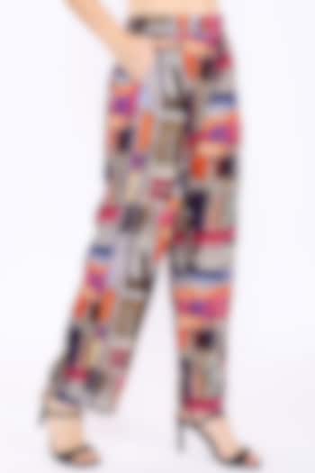 Multi-Colored Linen Printed Pants by Linen Bloom