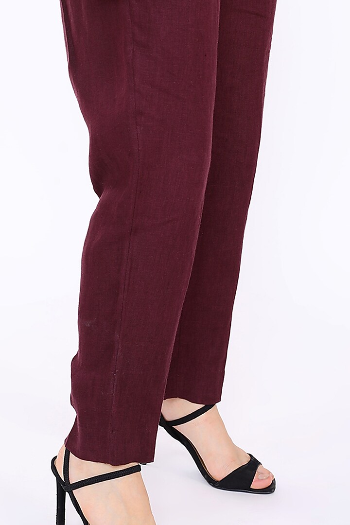Wine Linen Pants by Linen Bloom at Pernia's Pop Up Shop