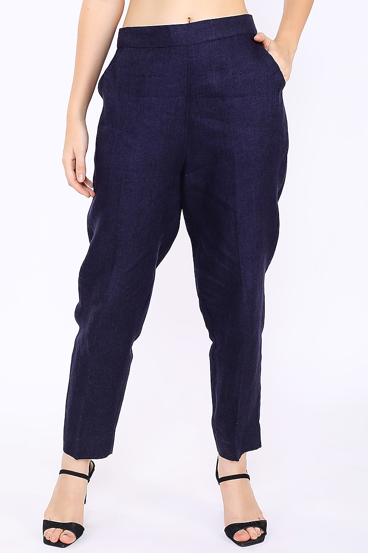 Navy Linen Pants by Linen Bloom