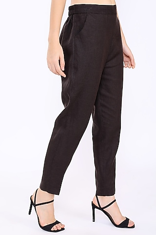 Choco Linen Pants by Linen Bloom