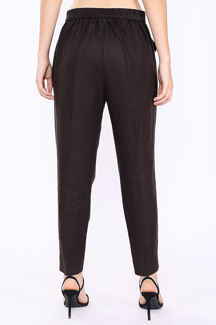 Choco Linen Pants by Linen Bloom at Pernia's Pop Up Shop