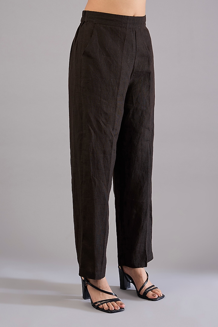 Maroon Linen Embroidered Co-Ord Set by Linen Bloom at Pernia's Pop Up Shop