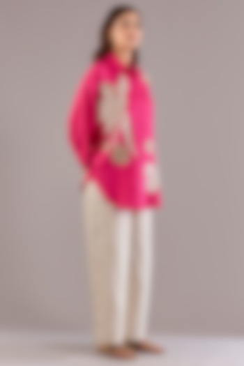 Beige Pure Linen Pants by Linen Bloom at Pernia's Pop Up Shop