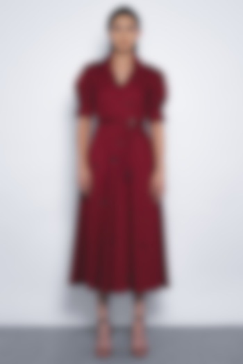 Ruby Cotton Floral Hand Embroidered Midi Vacation Dress by Leh at Pernia's Pop Up Shop