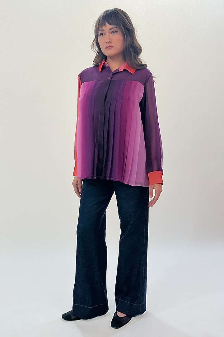 Multi-Colored Viscose Gradient Printed Top by LEH STUDIOS at Pernia's Pop Up Shop