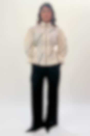 Off White & Black Cotton BubbleTop by LEH STUDIOS at Pernia's Pop Up Shop