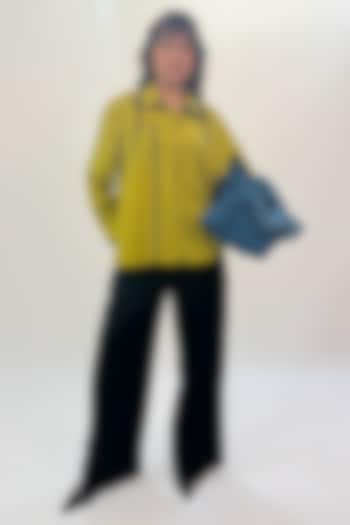 Green Linen Shirt by LEH STUDIOS at Pernia's Pop Up Shop