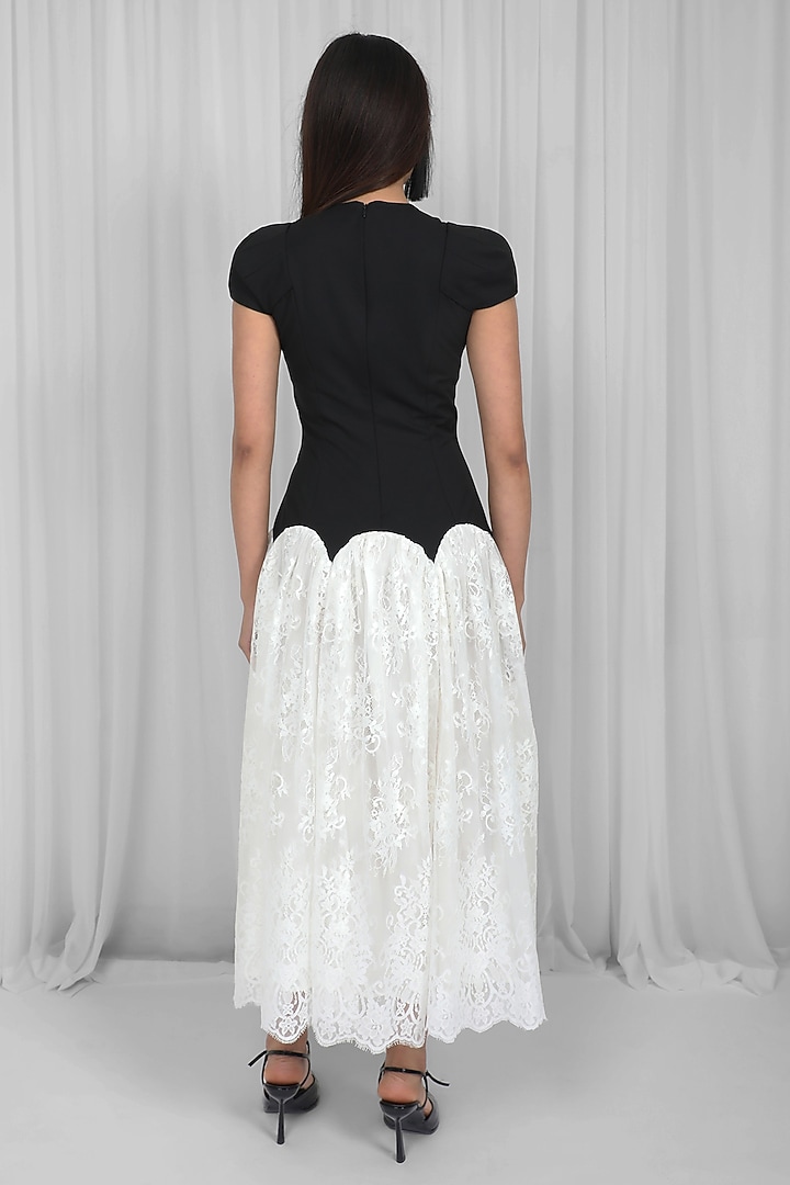 Black & White Lace Vacation Dress by LEH STUDIOS at Pernia's Pop Up Shop