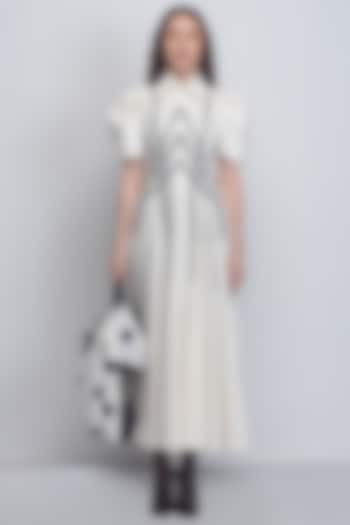 White & Black Cotton Vacation Dress by LEH STUDIOS at Pernia's Pop Up Shop