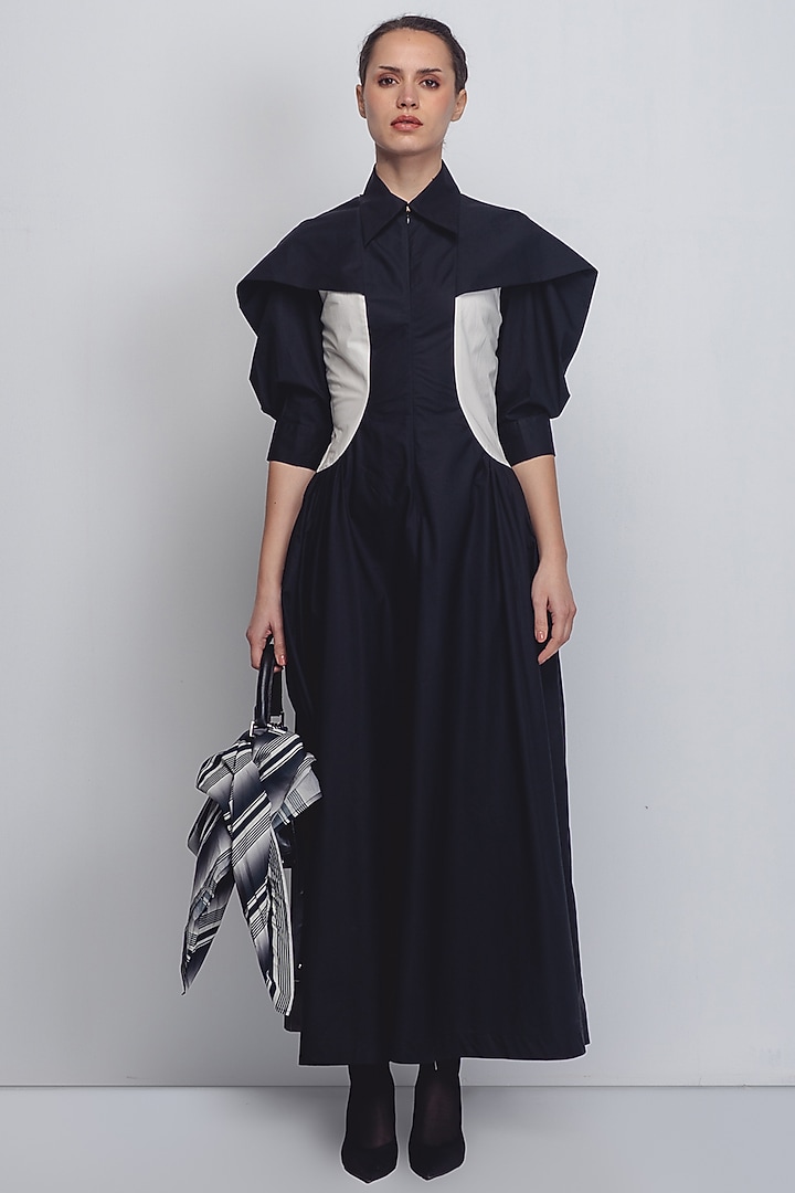 Black & White Cotton Vacation Dress by LEH STUDIOS at Pernia's Pop Up Shop