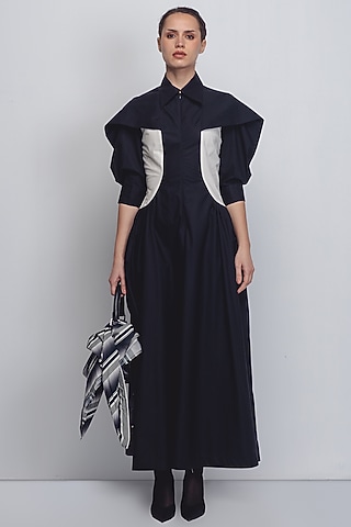Black & White Cotton Dress by LEH STUDIOS