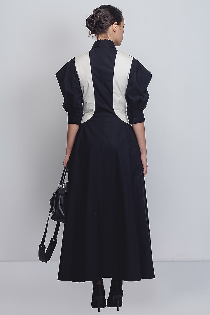Black & White Cotton Vacation Dress by LEH STUDIOS at Pernia's Pop Up Shop