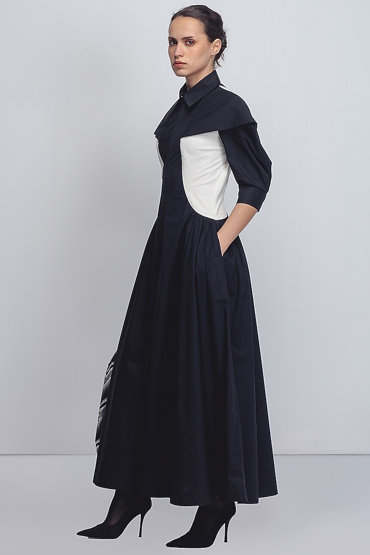 Black & White Cotton Vacation Dress by LEH STUDIOS at Pernia's Pop Up Shop
