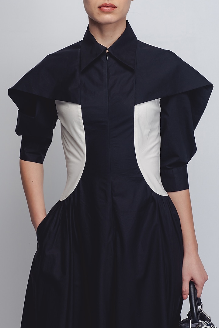 Black & White Cotton Vacation Dress by LEH STUDIOS at Pernia's Pop Up Shop