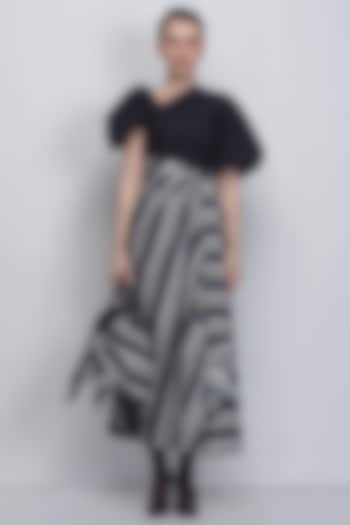 Black & White Striped Cotton Poplin Vacation Dress by LEH STUDIOS at Pernia's Pop Up Shop