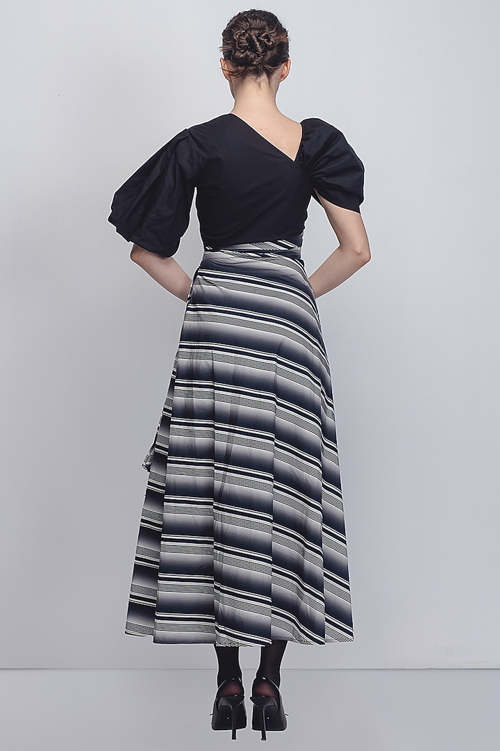 Black & White Striped Cotton Poplin Vacation Dress by LEH STUDIOS at Pernia's Pop Up Shop