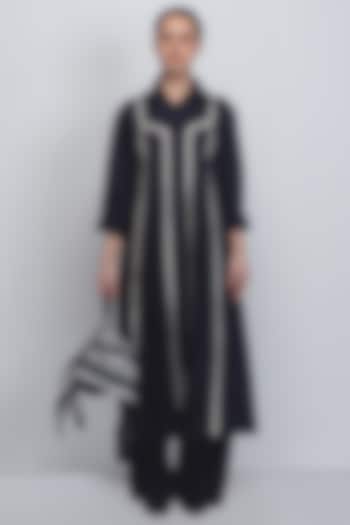 Black Cotton Poplin Vacation Dress by LEH STUDIOS at Pernia's Pop Up Shop