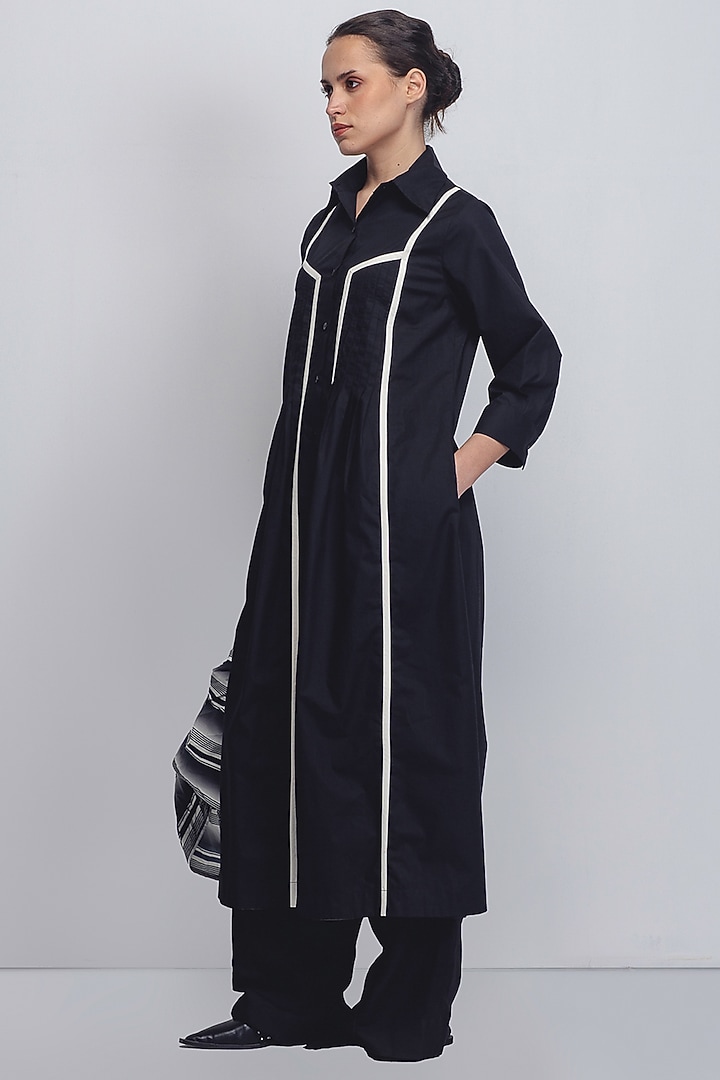 Black Cotton Poplin Vacation Dress by LEH STUDIOS at Pernia's Pop Up Shop