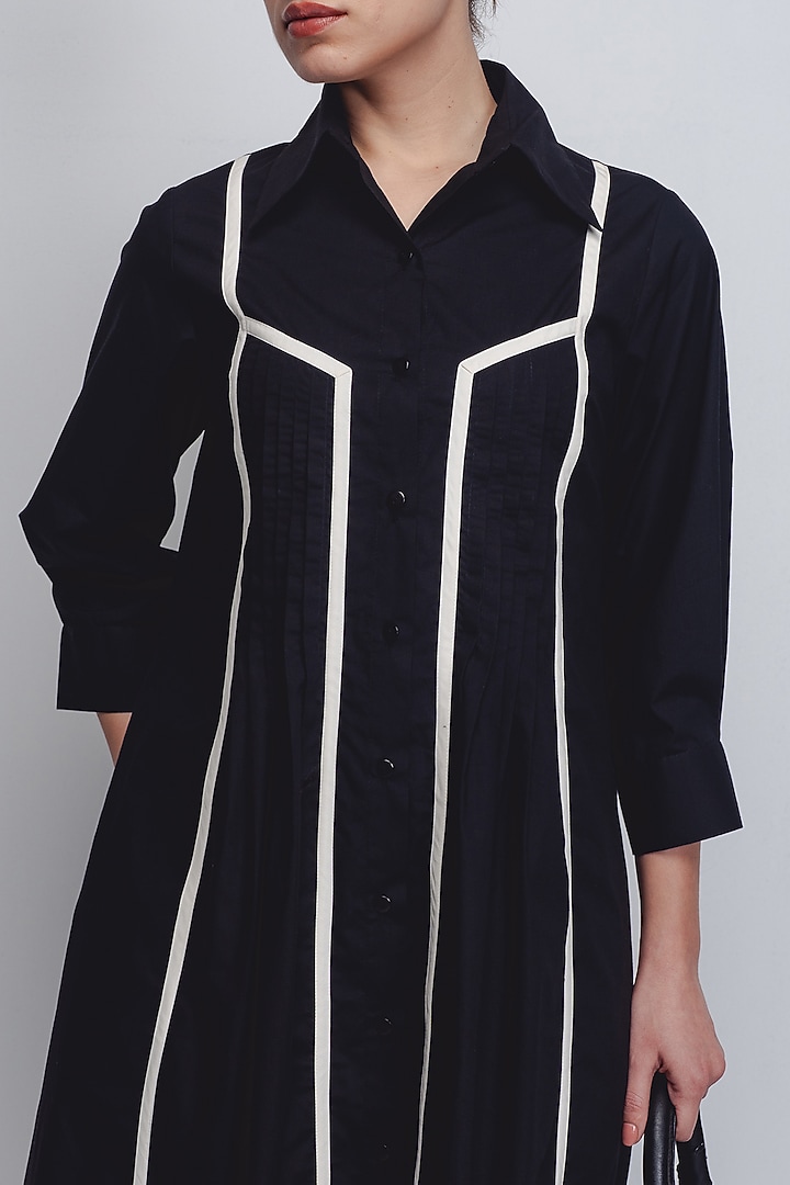 Black Cotton Poplin Vacation Dress by LEH STUDIOS at Pernia's Pop Up Shop