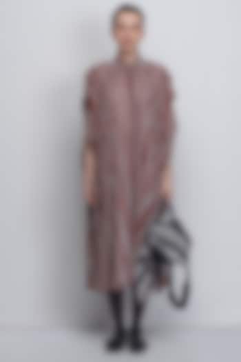 Multi-Colored Georgette & Viscose Striped Vacation Dress by LEH STUDIOS at Pernia's Pop Up Shop