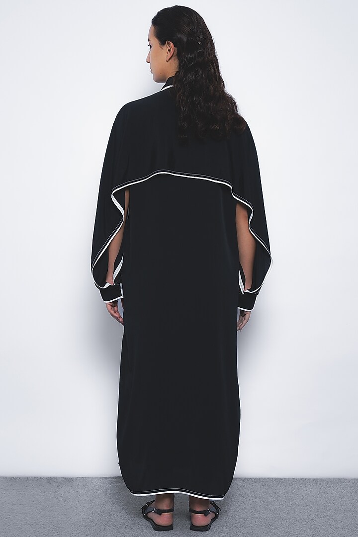 Black & White Viscose Midi Vacation Shirt Dress by LEH STUDIOS at Pernia's Pop Up Shop