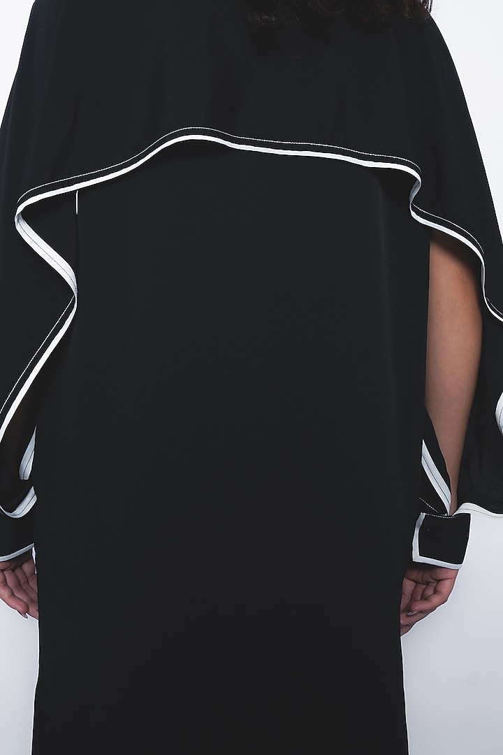 Black & White Viscose Midi Vacation Shirt Dress by LEH STUDIOS at Pernia's Pop Up Shop