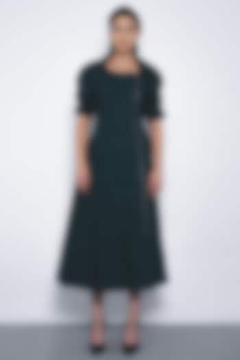 Forest Green Cotton Midi Vacation Dress by Leh at Pernia's Pop Up Shop