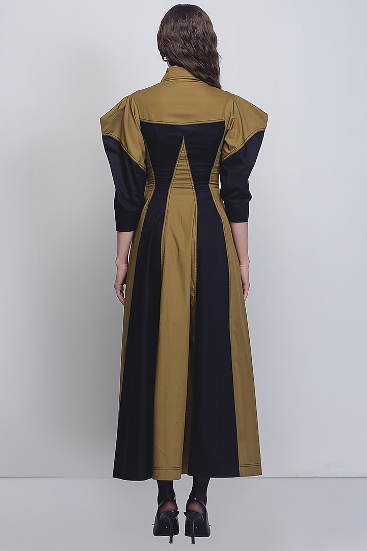 Black Cotton Poplin Vacation Dress by LEH STUDIOS at Pernia's Pop Up Shop