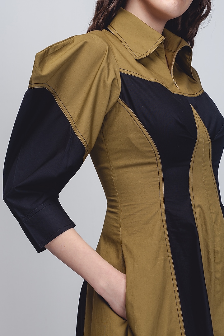 Black Cotton Poplin Vacation Dress by LEH STUDIOS at Pernia's Pop Up Shop