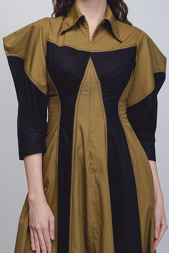 Black Cotton Poplin Vacation Dress by LEH STUDIOS at Pernia's Pop Up Shop