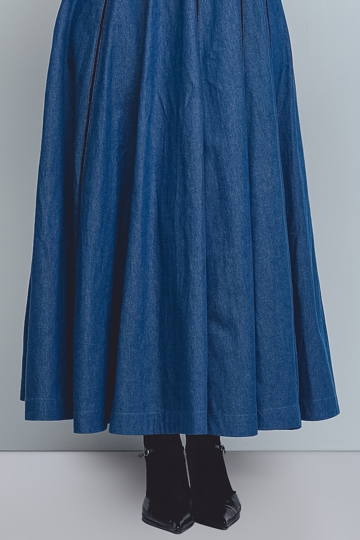Denim Blue Cotton Vacation Dress by LEH STUDIOS at Pernia's Pop Up Shop