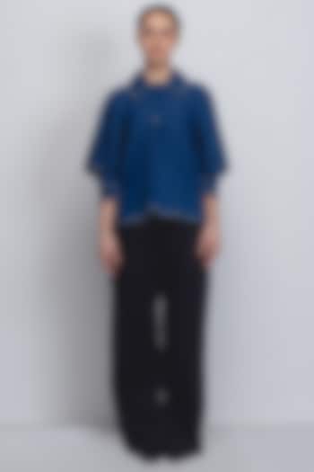 Indigo Linen Top by LEH STUDIOS at Pernia's Pop Up Shop