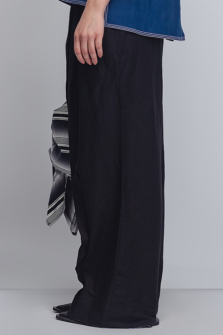 Black Linen High-Waisted Pants by LEH STUDIOS at Pernia's Pop Up Shop