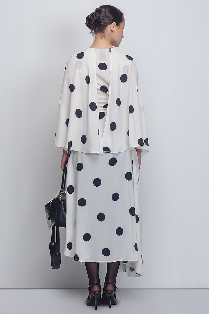 White & Black Viscose Polyester Vacation Dress by LEH STUDIOS at Pernia's Pop Up Shop
