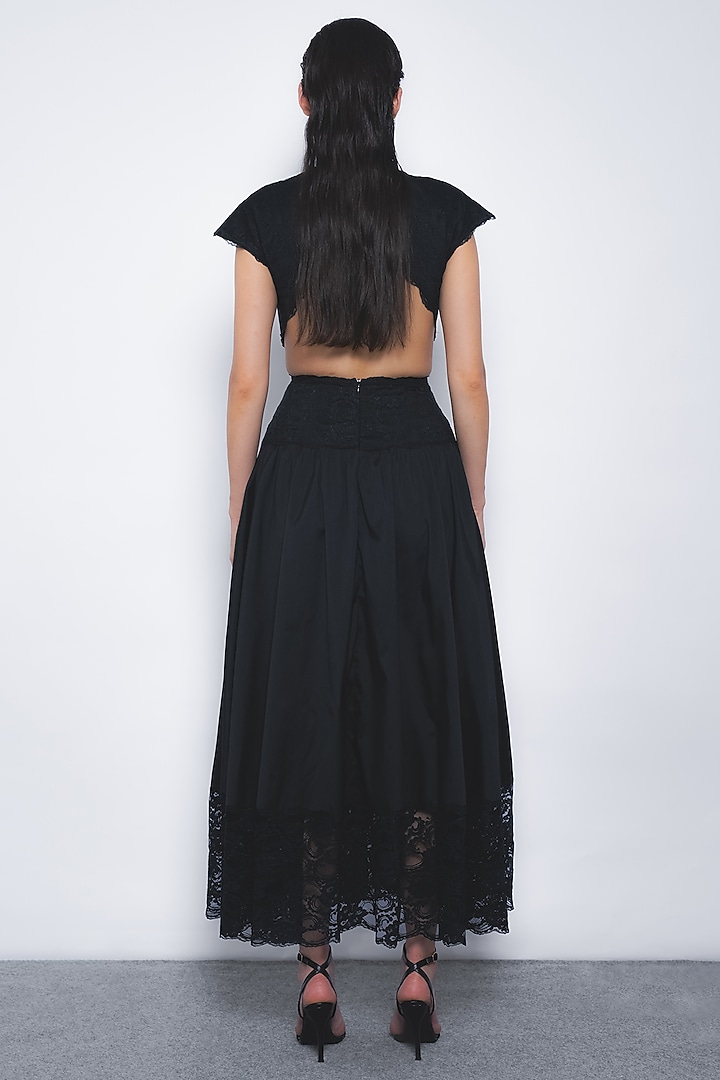 Black Viscose Lace Maxi Vacation Dress by LEH STUDIOS at Pernia's Pop Up Shop