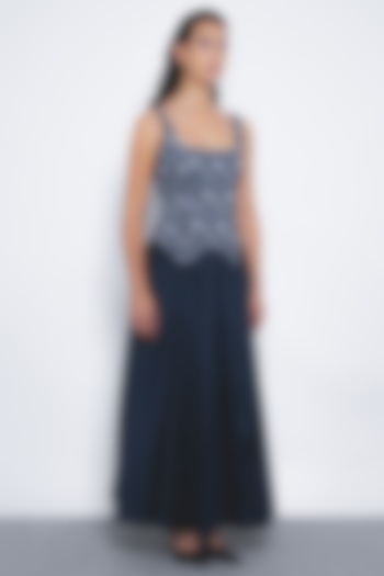 Indigo Blue Viscose Gathered Maxi Vacation Dress by Leh at Pernia's Pop Up Shop