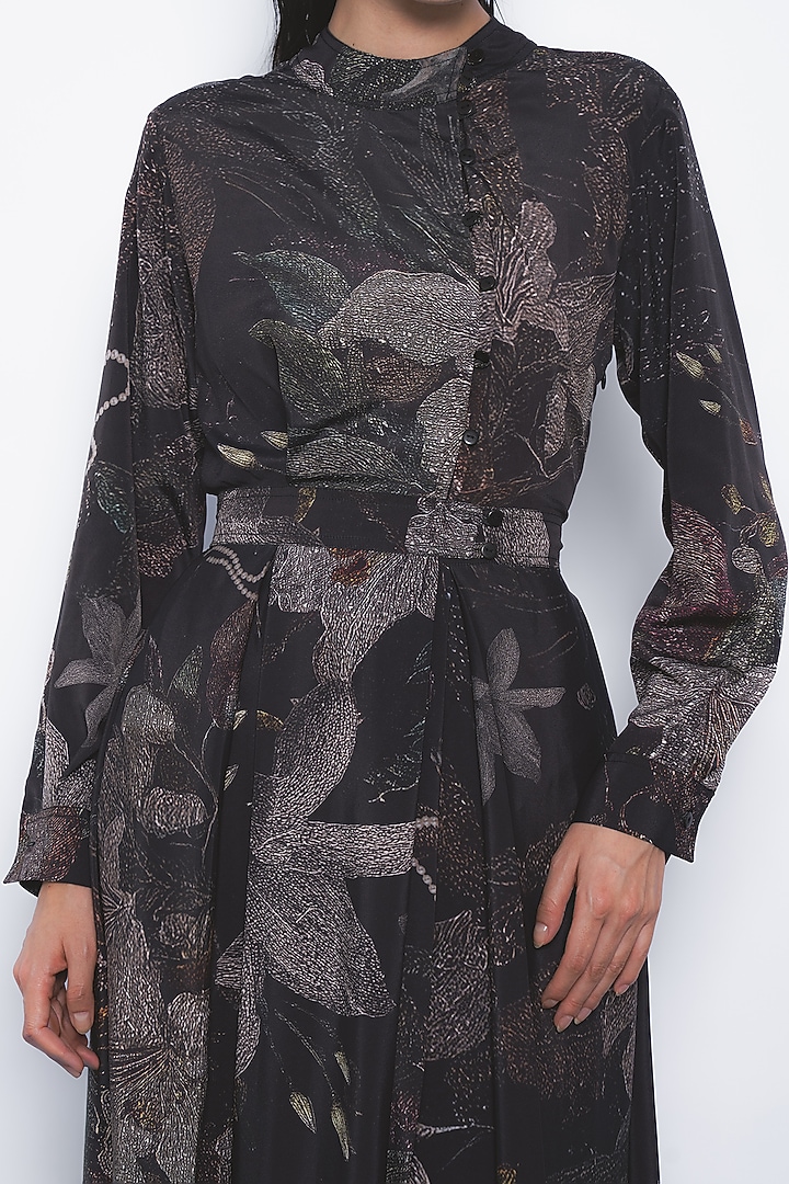 Multi-Colored Viscose Printed Wrap Maxi Vacation Dress by LEH STUDIOS at Pernia's Pop Up Shop