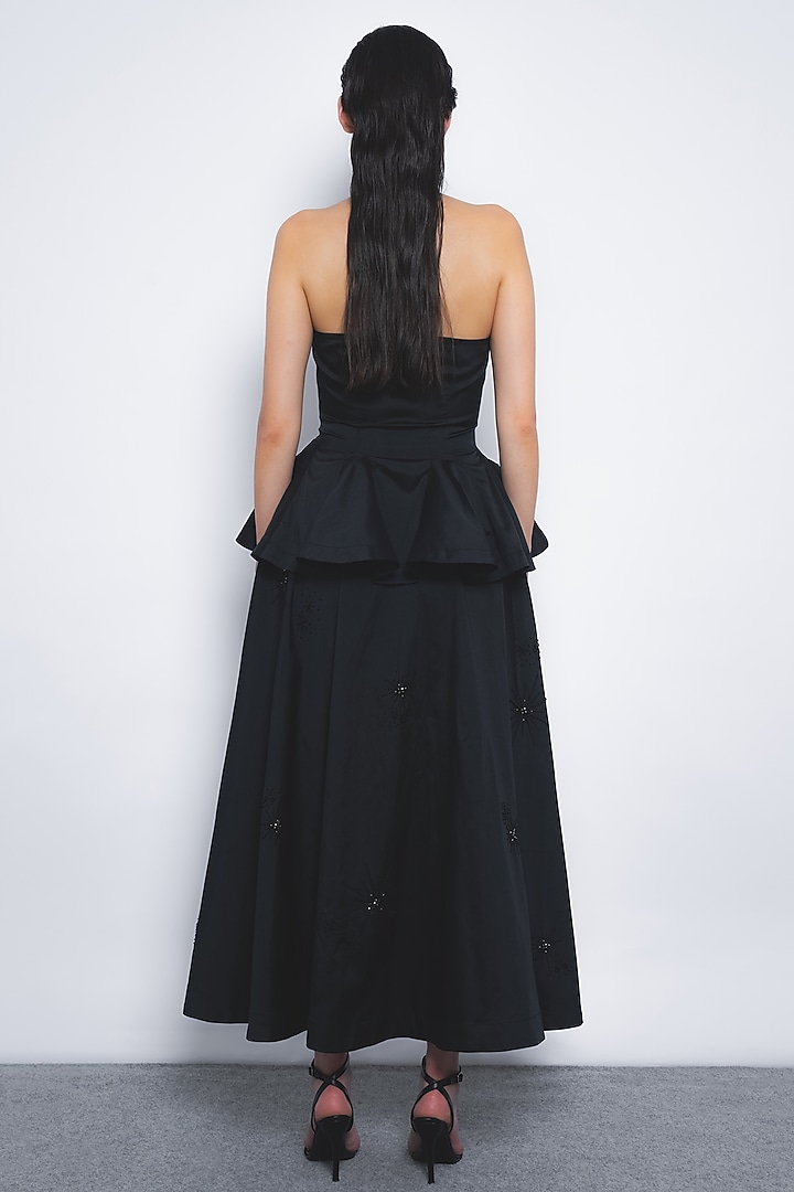 Black Viscose & Polyester Zipper Top by LEH STUDIOS at Pernia's Pop Up Shop