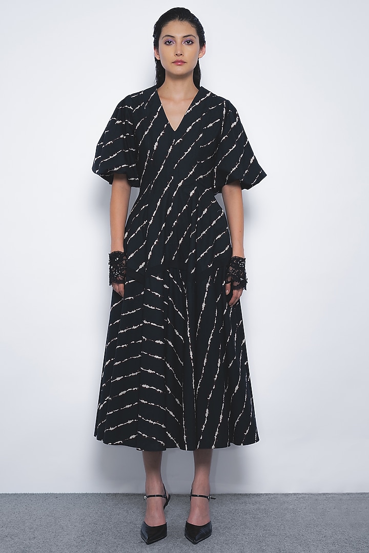 Multi-Colored Cotton Printed Midi Vacation Dress by Leh  at Pernia's Pop Up Shop