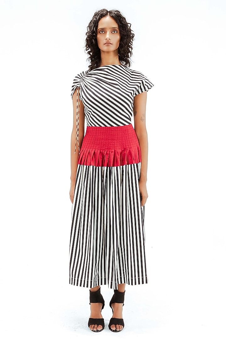 Multi-Colored Cotton Stripe Printed Maxi Vacation Dress by Leh at Pernia's Pop Up Shop