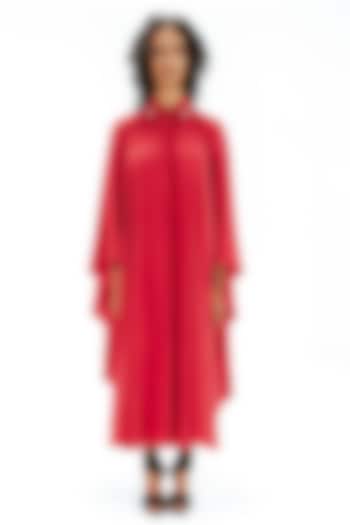 Red Viscose Kaftan Vacation Dress by Leh at Pernia's Pop Up Shop
