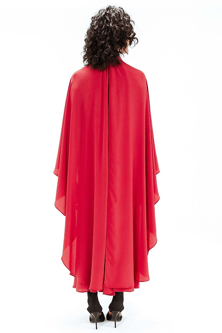 Red Viscose Kaftan Vacation Dress by LEH STUDIOS at Pernia's Pop Up Shop